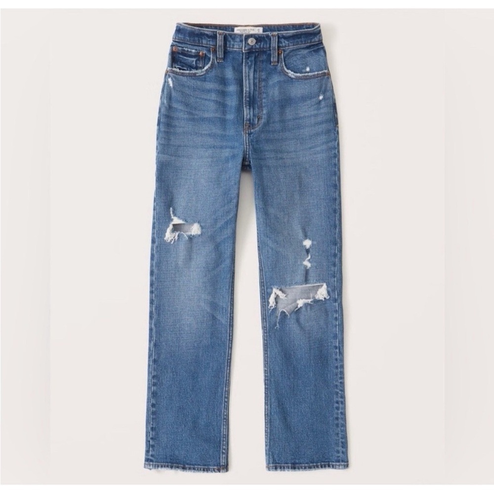 NWT Abercrombie & Fitch The Ankle Straight Ultra High Rise Jeans